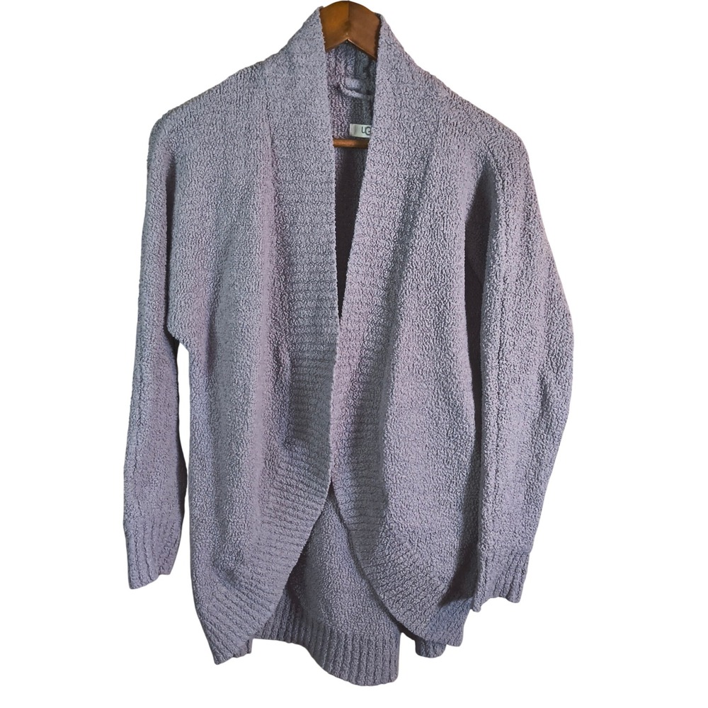 UGG‎ Gray Cardigan Sweater Small Open Front Cozy Boucle Lounge Soft Women